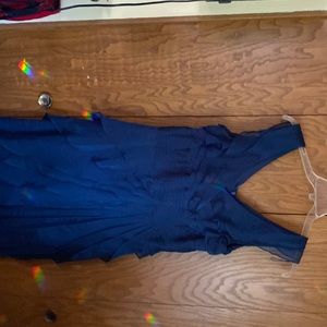 Adrianna papell long chiffon gown with ruffles. Blue color size 14.